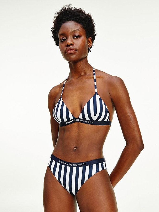 Tommy Hilfiger Stripe Logo Klassische Bikini Bottoms Bademode Damen Stripes | AT459IWXF