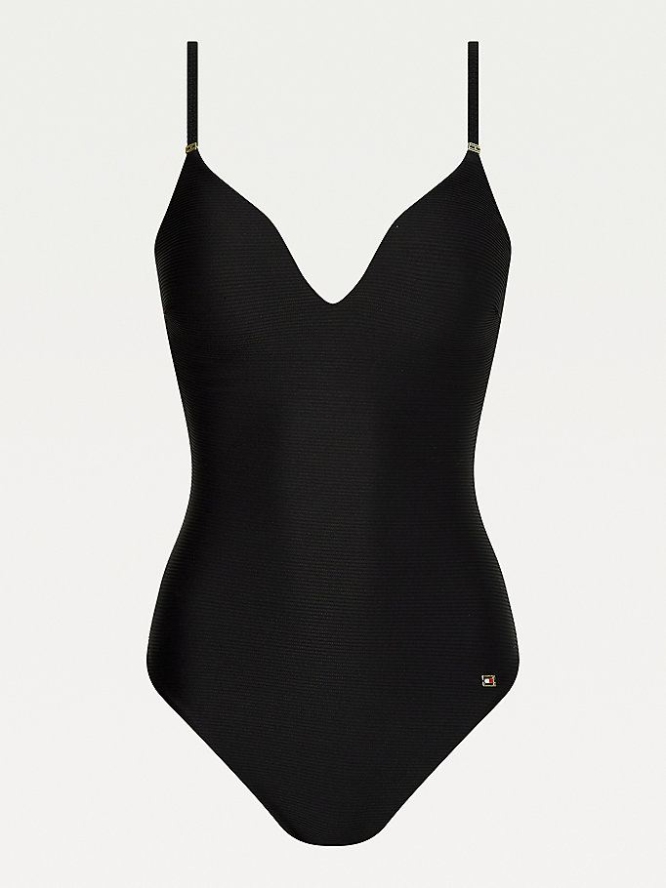 Tommy Hilfiger Structured Swim Bademode Damen Schwarz | AT041GBKV