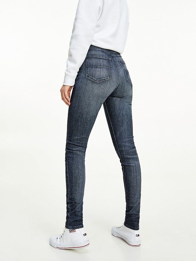 Tommy Hilfiger Sylvia High Rise Super Schlank Jeans Damen Grau | AT652LWKP