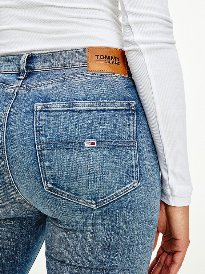 Tommy Hilfiger Sylvia High Rise Super Schlank Light Wash Jeans Damen Hellblau | AT729HVGR