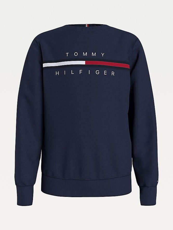 Tommy Hilfiger TH Cool Logo Sweatshirts Kinder Hellnavy | AT291STBL