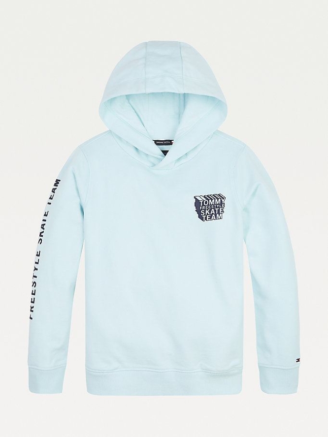 Tommy Hilfiger TH Cool Organic Baumwoll Hoodie Kinder Blau | AT980STHA