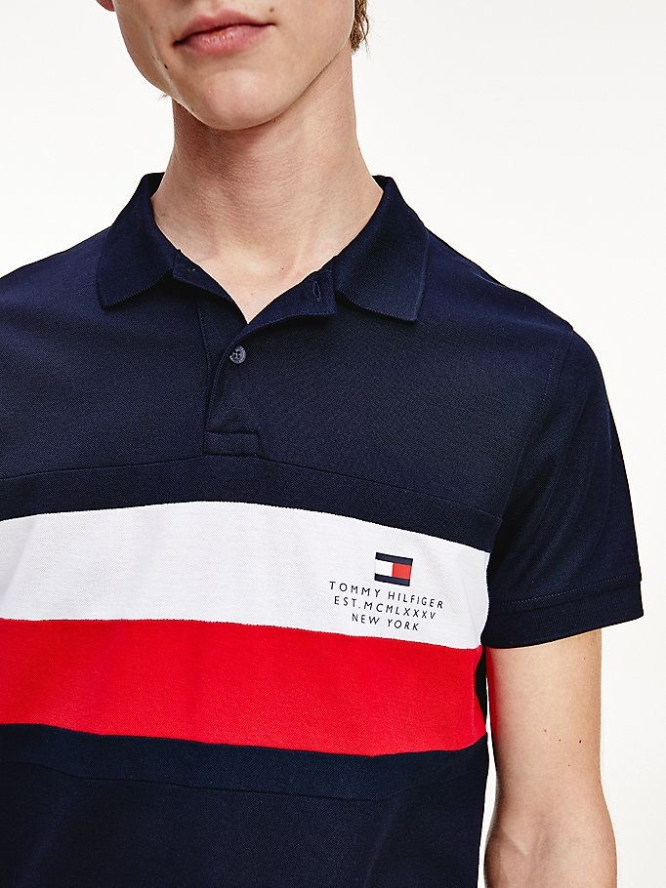 Tommy Hilfiger TH Cool Slim Fit Polo Shirts Herren Dunkelblau | AT086YQBA