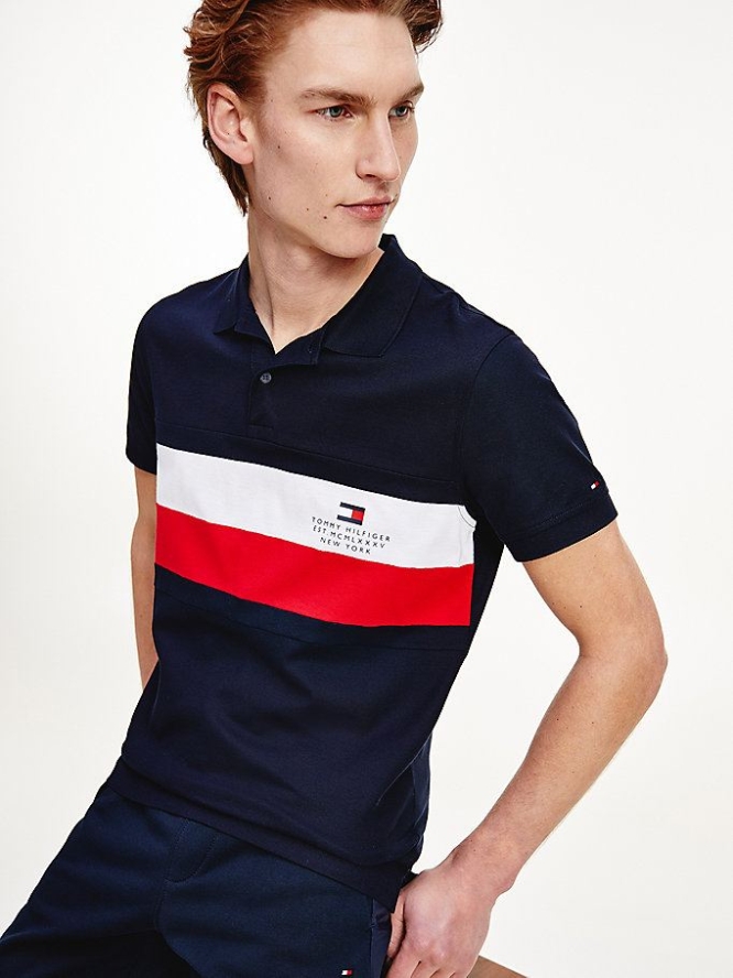 Tommy Hilfiger TH Cool Slim Fit Polo Shirts Herren Dunkelblau | AT086YQBA