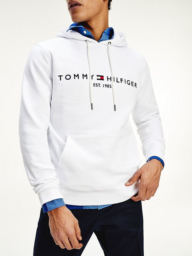 Tommy Hilfiger TH Flex Fleece Hoodie Herren Weiß | AT689GWRL