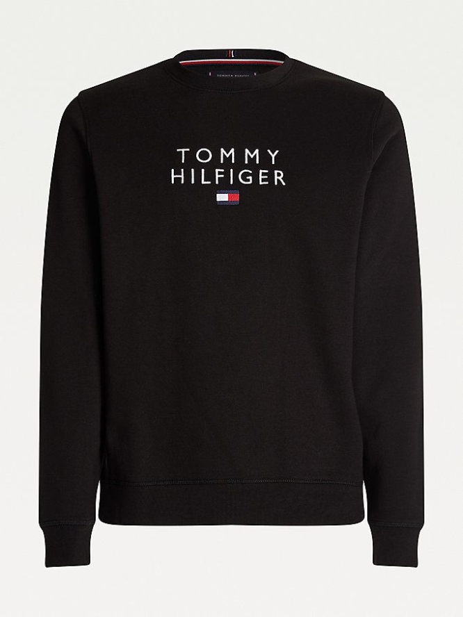 Tommy Hilfiger TH Flex Fleece Sweatshirts Herren Schwarz | AT207GQHW