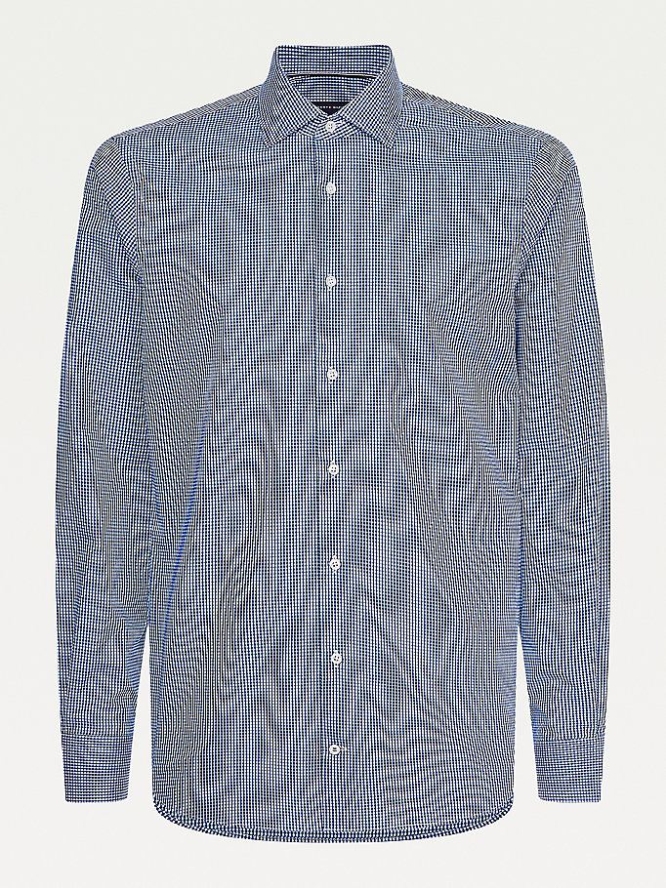 Tommy Hilfiger TH Flex Gingham Slim Fit Hemd Herren Grün Blau Weiß | AT648BPLI