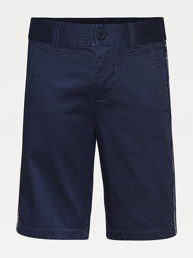 Tommy Hilfiger TH Flex Slim Tape Chino Kurze Hose Kinder Hellnavy | AT082LPED