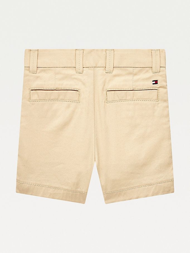 Tommy Hilfiger TH Flex Slim Tape Chino Kurze Hose Kinder Beige | AT186ERNF