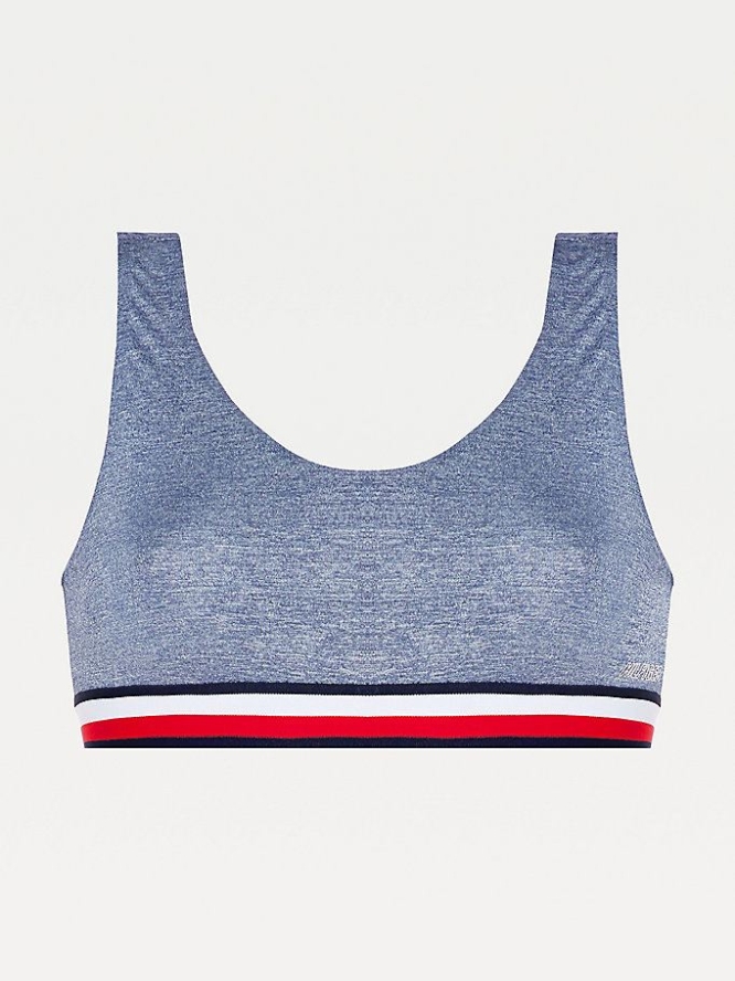 Tommy Hilfiger TH Modern Signature Tape Bralette Unterwäsche Damen Dunkelblau | AT678UIGE