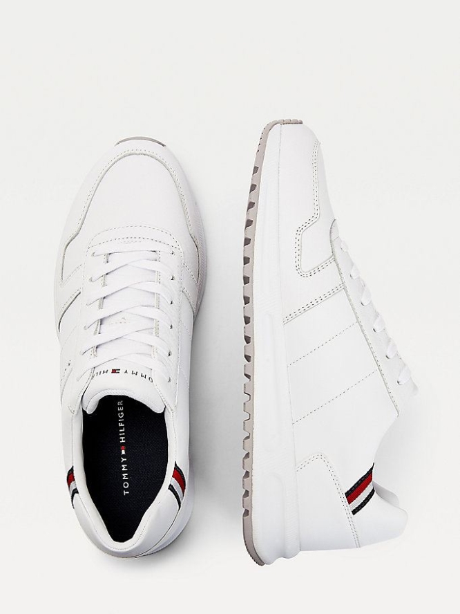 Tommy Hilfiger TH Modern Signature Tape Sneakers Herren Weiß | AT820EQCK