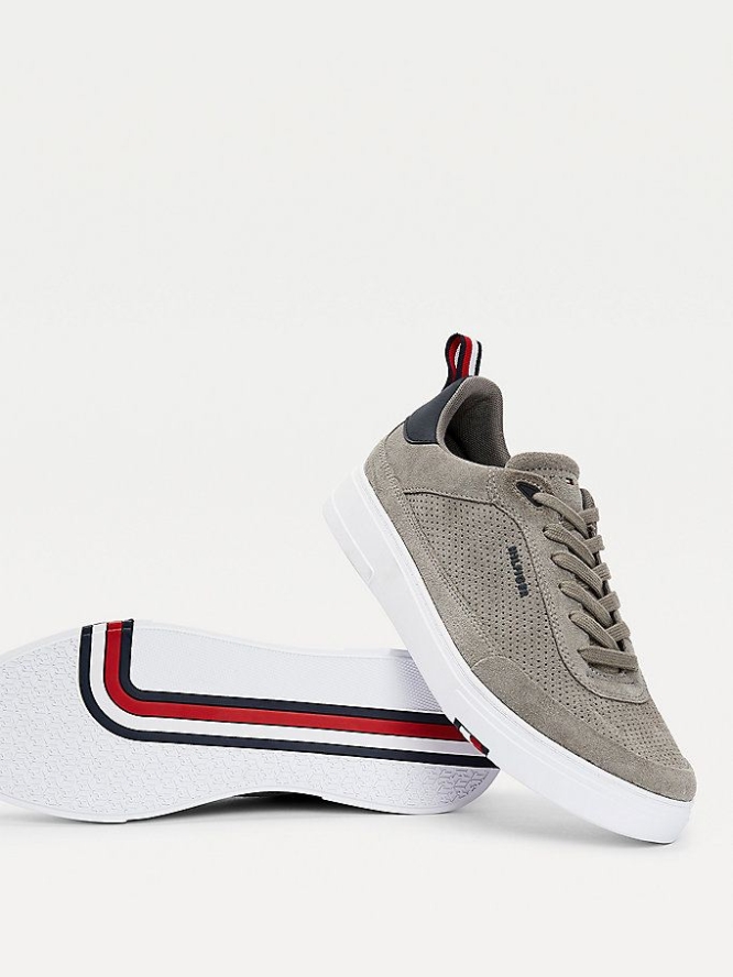 Tommy Hilfiger TH Modern Wildleder Cupsole Sneakers Herren Grau | AT893SKXQ