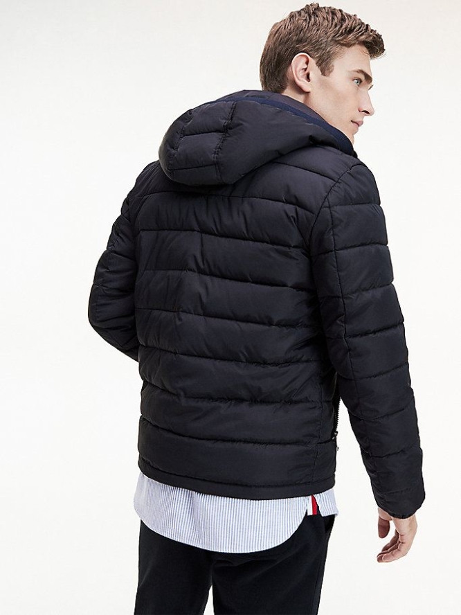 Tommy Hilfiger TH Tech Gesteppt Mit Kapuze Jacke Herren Schwarz | AT341VYXS