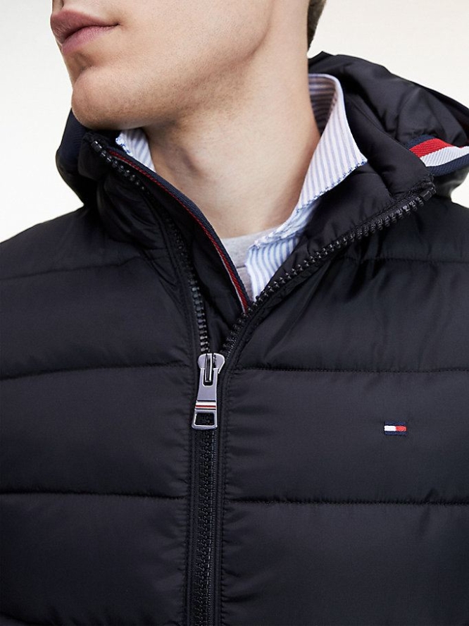 Tommy Hilfiger TH Tech Gesteppt Mit Kapuze Jacke Herren Schwarz | AT341VYXS