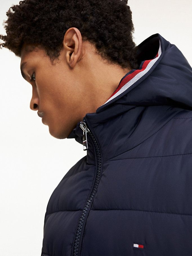 Tommy Hilfiger TH Tech Gesteppt Mit Kapuze Jacke Herren Dunkelblau | AT706YXRG