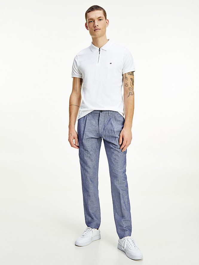 Tommy Hilfiger Tapered Chambray Hosen Herren Indigo | AT387ZSXW