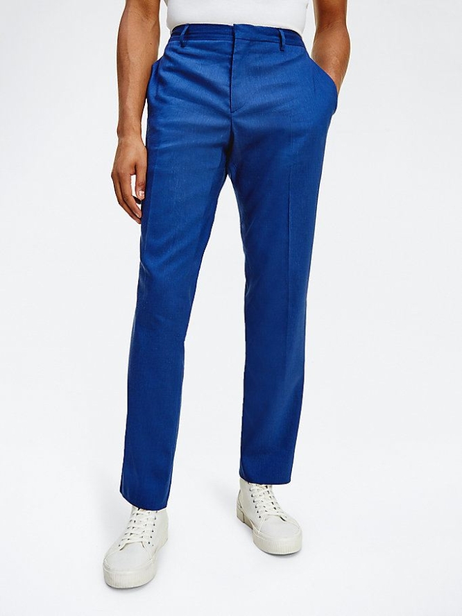 Tommy Hilfiger Textured Hosen Herren Blau | AT274TNJL