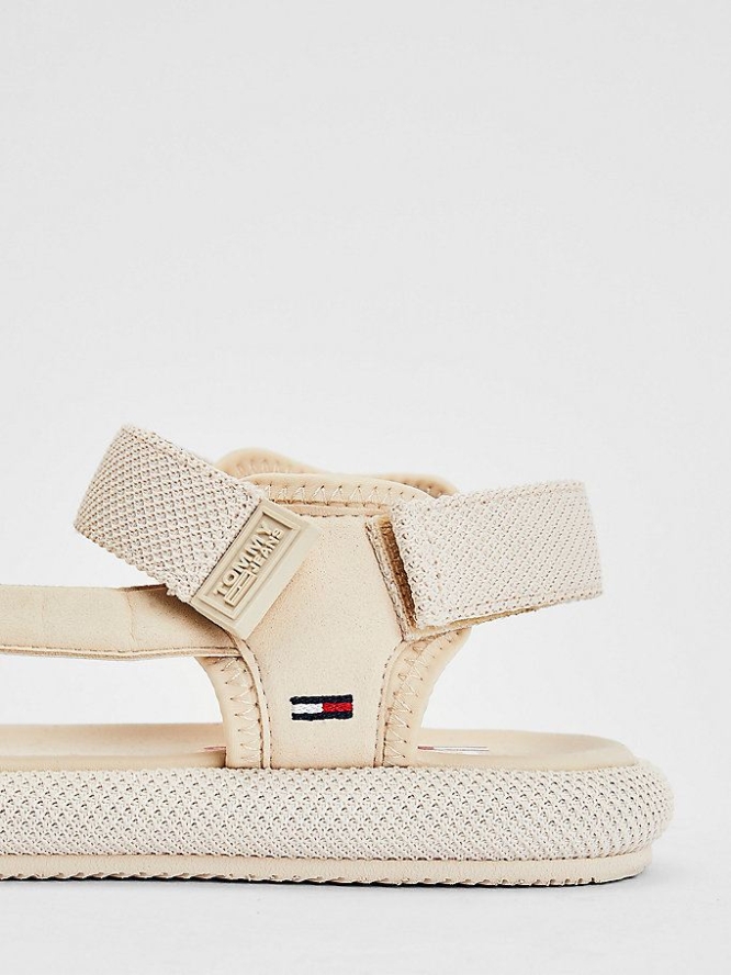 Tommy Hilfiger Textured Sole Flache Sandalen Damen Gelb | AT487XWTQ