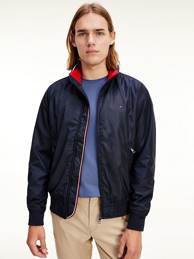 Tommy Hilfiger Tipped Collar Bomber Jacke Herren Dunkelblau | AT256NMCG