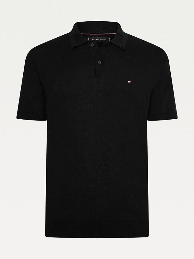 Tommy Hilfiger Tonal Collar Gestrickt Polo Shirts Herren Dunkelblau | AT328GEWV