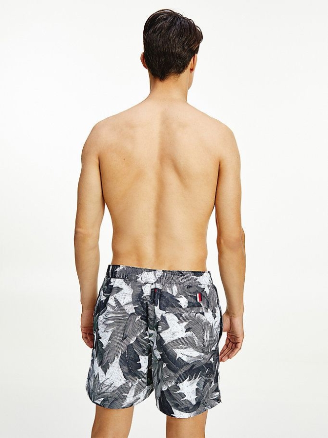 Tommy Hilfiger Tropical Print Mid Length Swim Bademode Herren Schwarz | AT176NLFI