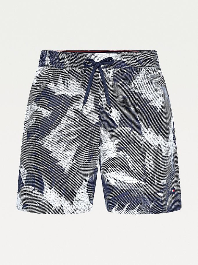 Tommy Hilfiger Tropical Print Mid Length Swim Bademode Herren Schwarz | AT176NLFI