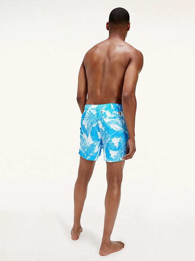 Tommy Hilfiger Tropical Print Mid Length Swim Bademode Herren Blau | AT264ORPZ