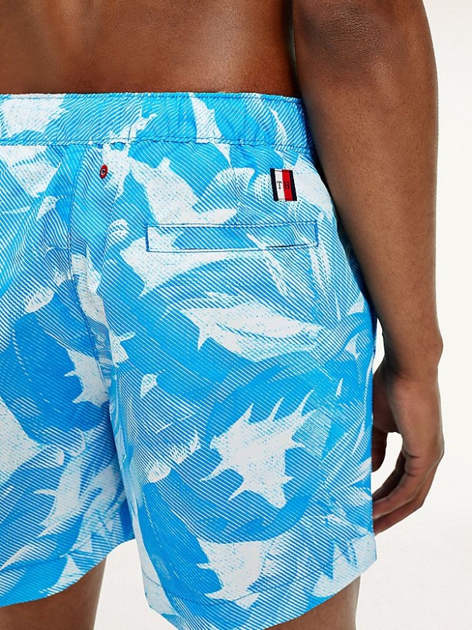 Tommy Hilfiger Tropical Print Mid Length Swim Bademode Herren Blau | AT264ORPZ