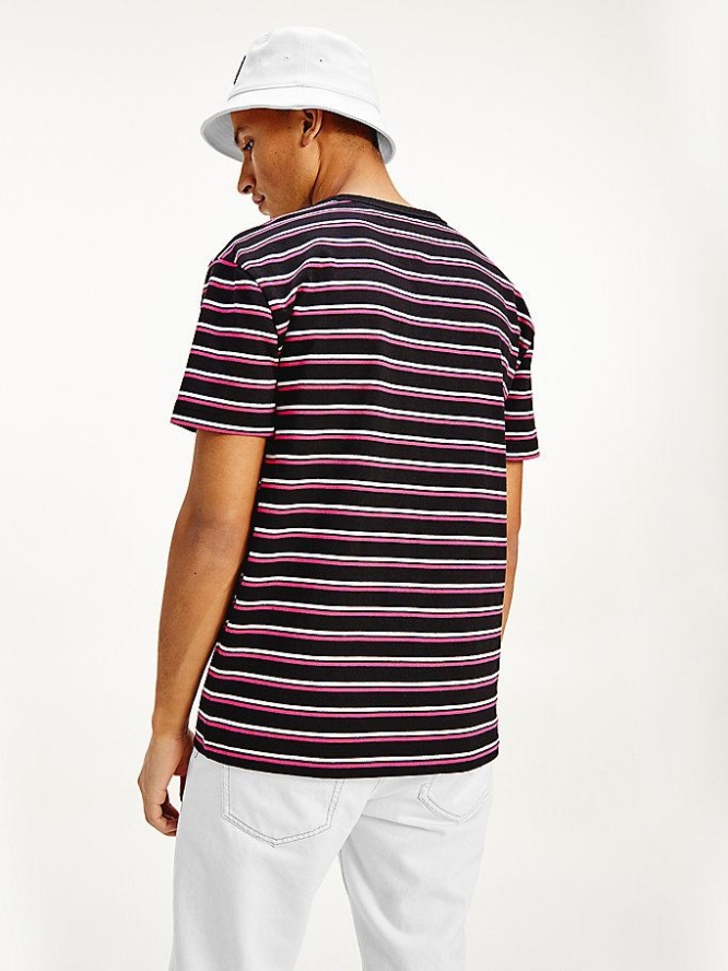 Tommy Hilfiger Two-Tone Horizontal Stripe T-shirts Herren Hellrosa Mehrfarbig | AT769IFVM