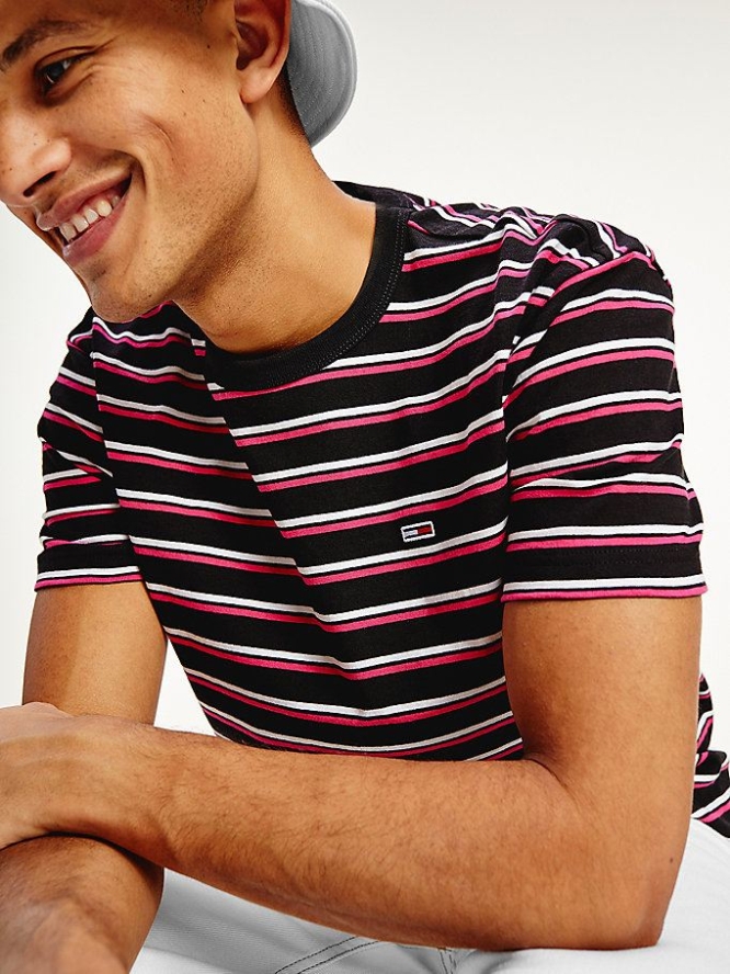 Tommy Hilfiger Two-Tone Horizontal Stripe T-shirts Herren Hellrosa Mehrfarbig | AT769IFVM