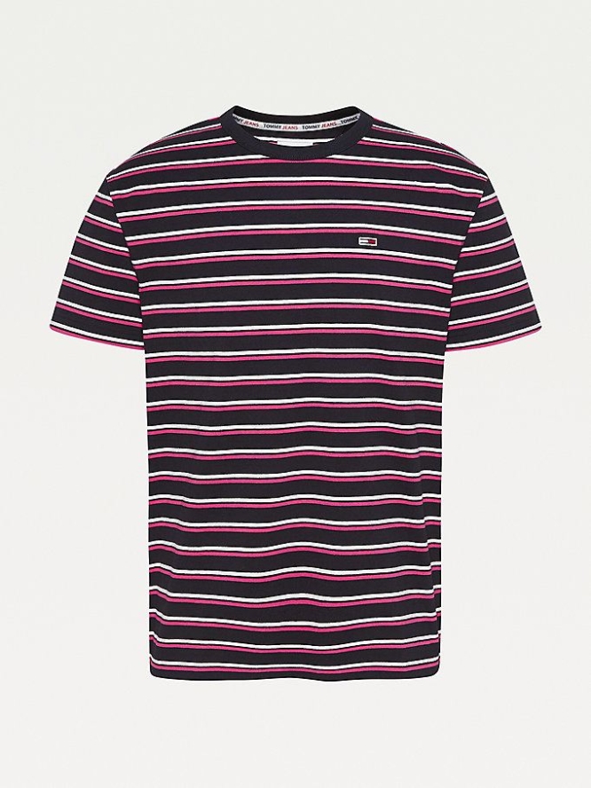 Tommy Hilfiger Two-Tone Horizontal Stripe T-shirts Herren Hellrosa Mehrfarbig | AT769IFVM