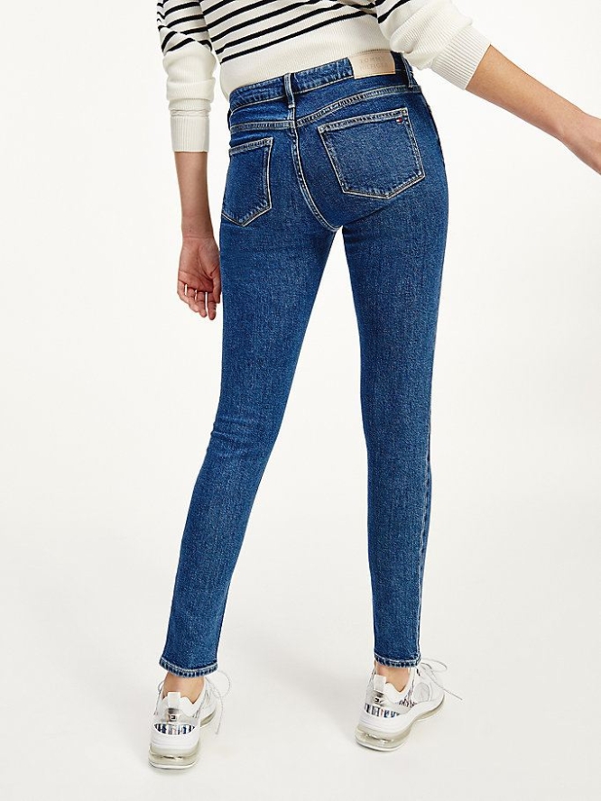 Tommy Hilfiger Venice Mid Rise Slim TH Soft Jeans Damen Blau | AT798DXNO