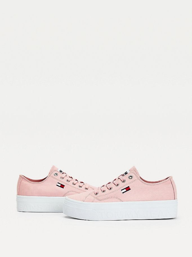 Tommy Hilfiger Vulcanised Flatform Sneakers Damen Rosa | AT618OVZB