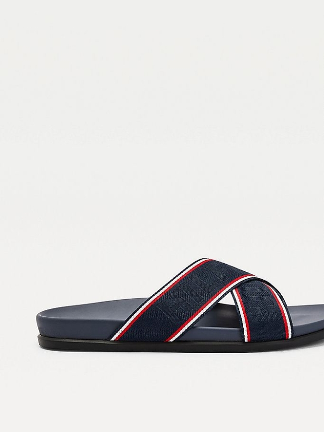 Tommy Hilfiger Webbing Sandalen Herren Dunkelblau | AT072GQOS