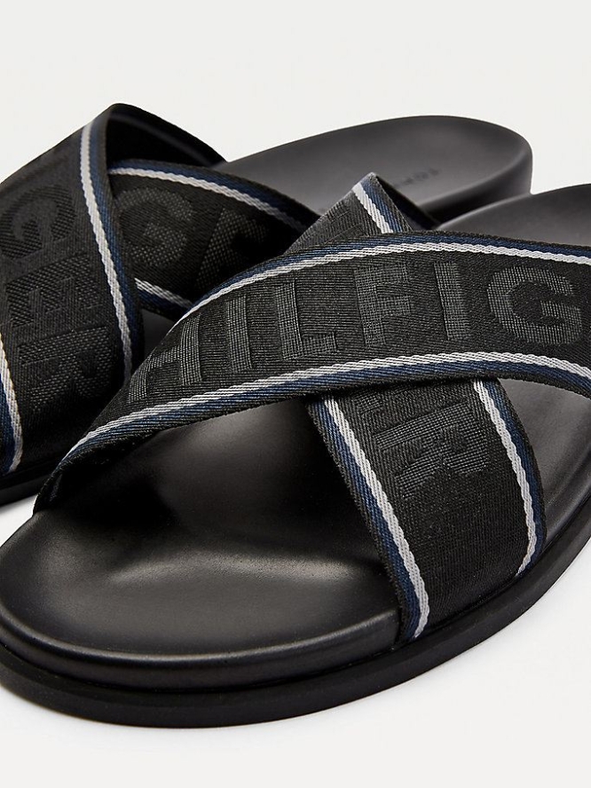 Tommy Hilfiger Webbing Sandalen Herren Schwarz | AT421JWEX