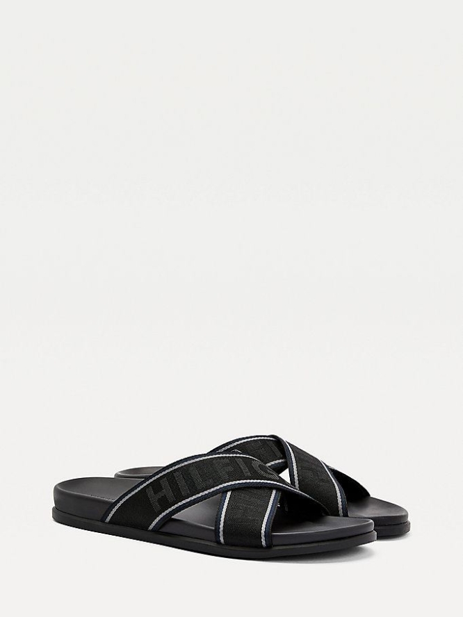 Tommy Hilfiger Webbing Sandalen Herren Schwarz | AT421JWEX