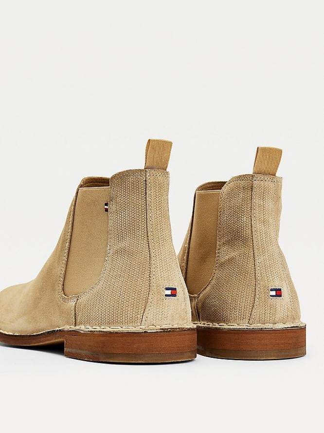 Tommy Hilfiger Wildleder Chelsea Stiefel Herren Braun | AT832AMSI