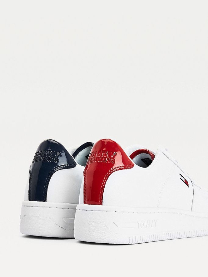 Tommy Hilfiger Wildleder Panel Sneakers Damen Weiß | AT489YMHI