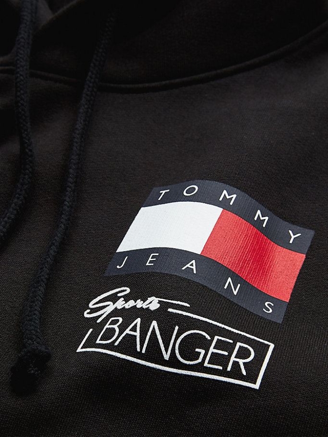 Tommy Hilfiger X Sports Banger Hoodie Damen Schwarz | AT593OZME