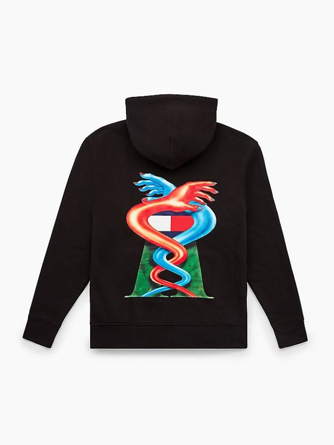 Tommy Hilfiger X Sports Banger Hoodie Damen Schwarz | AT593OZME